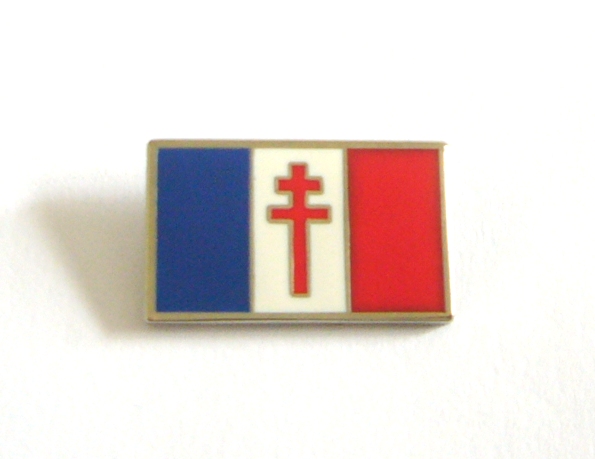 Free France Flag Enamel Badge