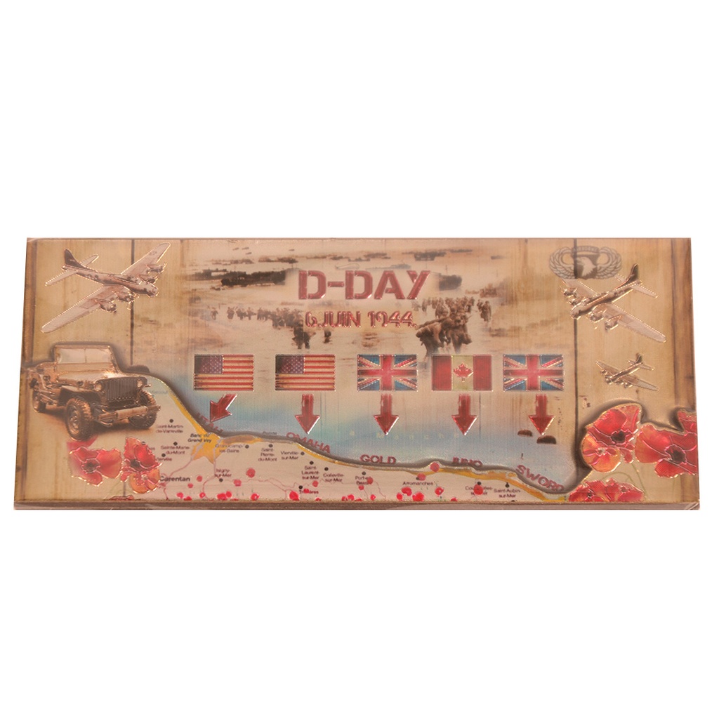 D-Day Map Foiled Magnet