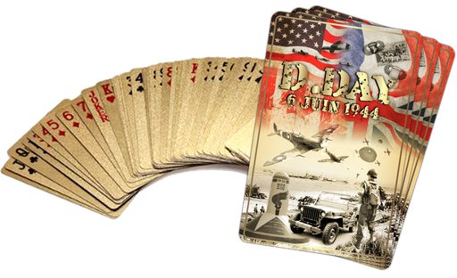 [432006 PRESTI] Jeu De Cartes Foiled Vintage D.Day Drapeaux